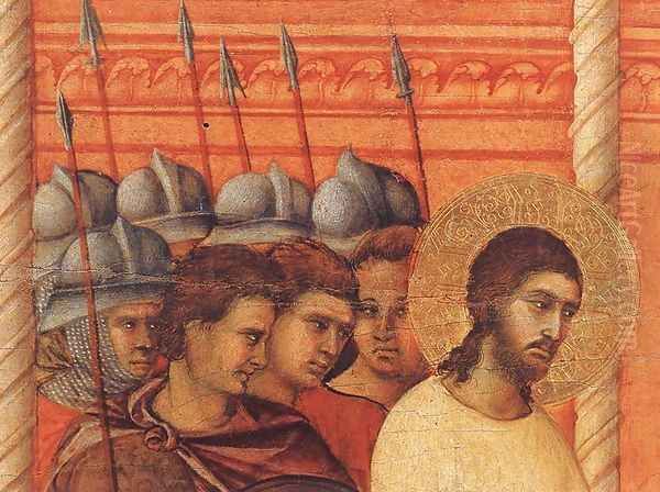 Christ Before Pilate Again (detail) 1308-11 Oil Painting by Duccio Di Buoninsegna