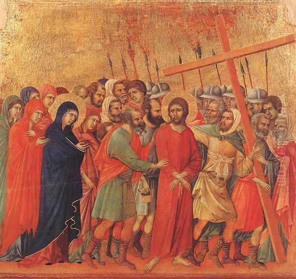 Way to Calvary 1308-11 Oil Painting by Duccio Di Buoninsegna