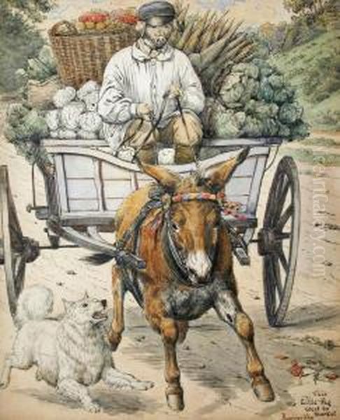 This Little Pig Went To Market Oil Painting by Harrison William Weir