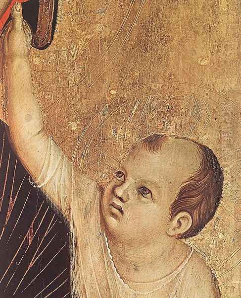 Crevole Madonna (detail) 1283-84 Oil Painting by Duccio Di Buoninsegna