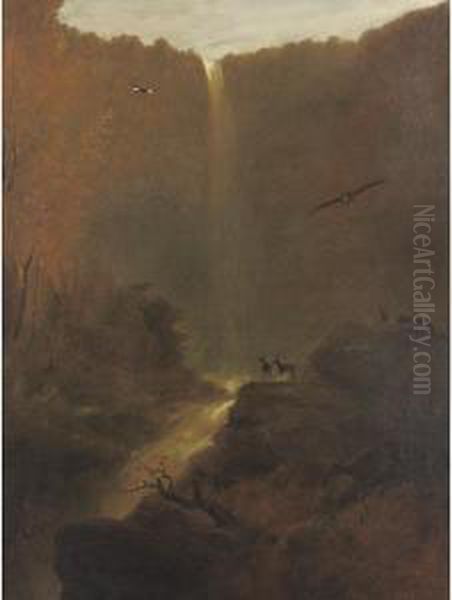 Kaaterskill Falls, New York Oil Painting by Robert Walter Weir