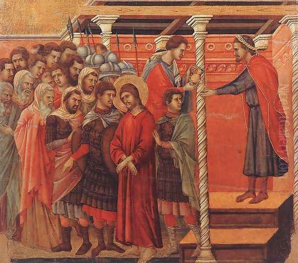 Pilate Washing his Hands 1308-11 Oil Painting by Duccio Di Buoninsegna