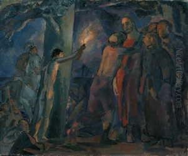 Der Judaskuss Oil Painting by Albert Weisgerber