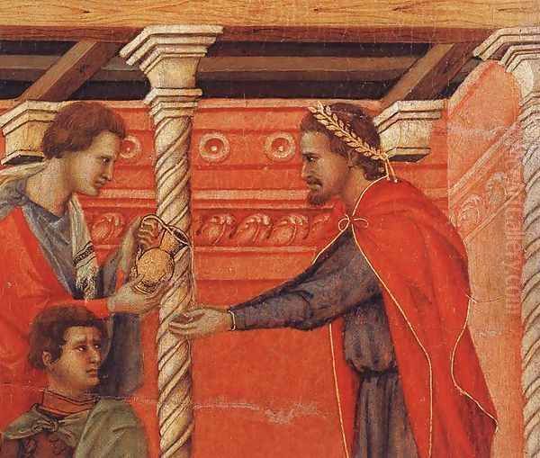 Pilate Washing his Hands (detail) 1308-11 Oil Painting by Duccio Di Buoninsegna