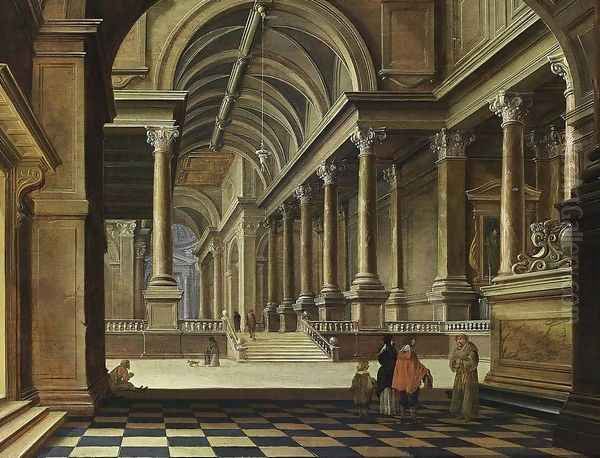 Interior Of An Imaginary Church 1639 Oil Painting by Bartholomeus Van Bassen