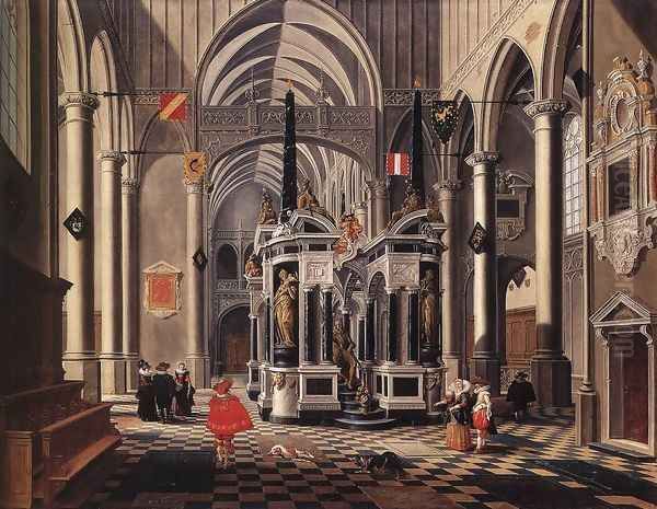 The Tomb Of William The Silent In An Imaginary Church 1620 Oil Painting by Bartholomeus Van Bassen