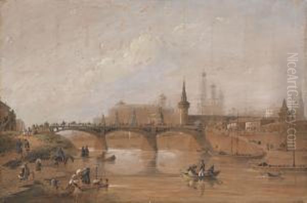 View Of The Moscow Kremlin Oil Painting by Joseph Andreas Weiss