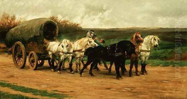 A Waggon and Team of Horses 1852 Oil Painting by Rosa Bonheur