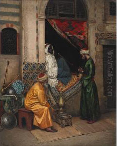 The Carpet Merchant Oil Painting by Rudolf Johann Weiss