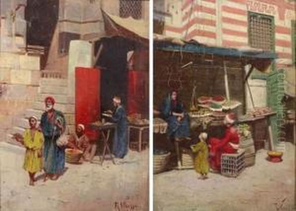 Au Souk Oil Painting by Rudolph Weiss