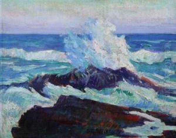 High Tide, Coast Of Maine Oil Painting by Samuel A. Weiss