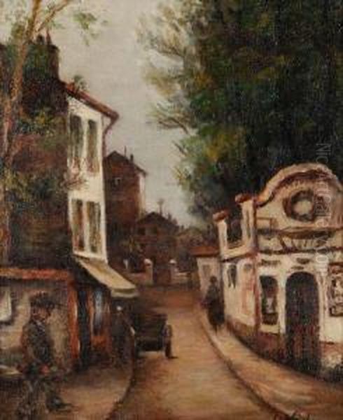 La Rue Oil Painting by Leon Weissberg