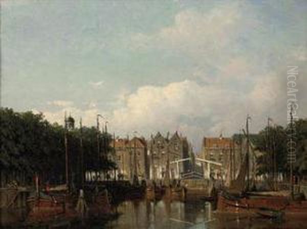 The Harbour Of Rotterdam In Summer by Jan Weissenbruch