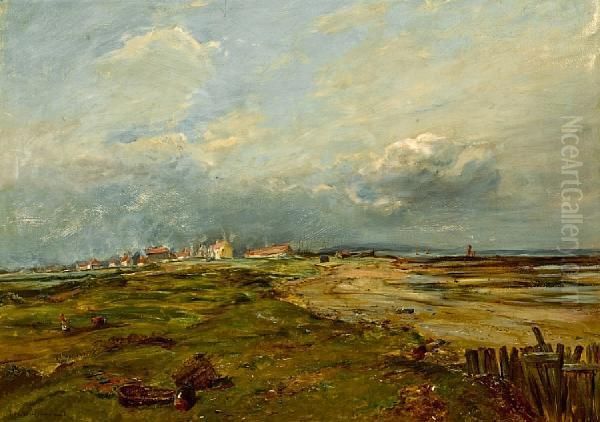 A Dutch Landscape Oil Painting by Jan Hendrik Weissenbruch