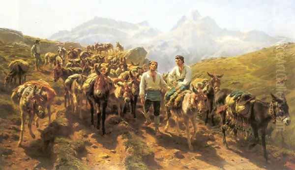 Muleteers Crossing the Pyrenees Oil Painting by Rosa Bonheur