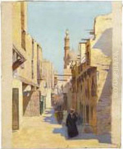 Mosquee Au Caire Oil Painting by Charles Louis Aug. Weisser