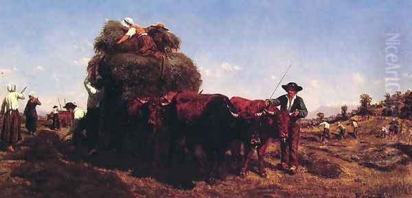 The Return from the Harvest Oil Painting by Rosa Bonheur