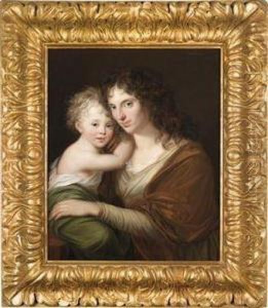 Portrait Of A Mother With Her Child Oil Painting by Friedrich Georg Weitsch