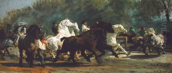 Study for the Horsemarket 1900 Oil Painting by Rosa Bonheur