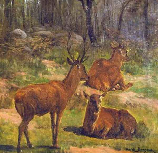 Deer at Fountainebleau Oil Painting by Rosa Bonheur