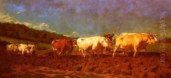 Le Labourage Nivernais: Le Sombrage Oil Painting by Rosa Bonheur