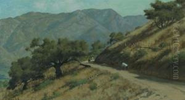 Knowing The Way Home, Cattle Along A Country Road Oil Painting by Ludmilla P. Welch