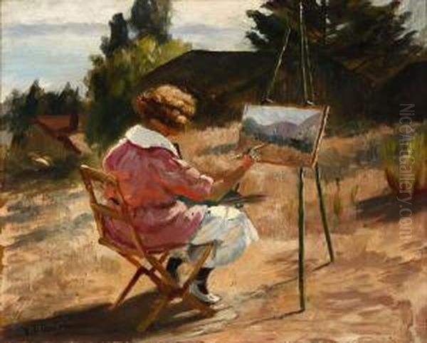 Easel En Plein Air Oil Painting by Ludmilla P. Welch