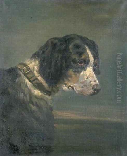 Head of Dog Oil Painting by Rosa Bonheur