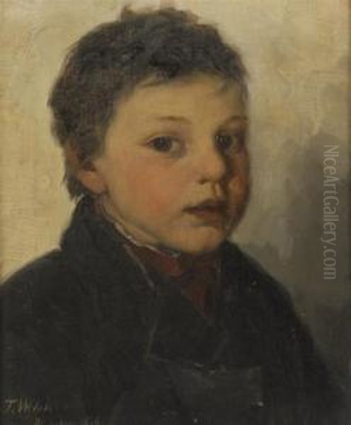 Portrait Of A Young Boy Oil Painting by Thaddeus Welch