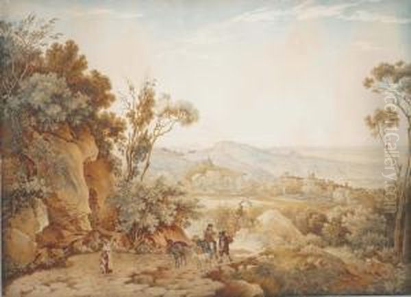 A View Of The Roman Campagna Oil Painting by Ernst Welker