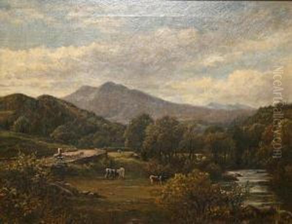 The Road To Capel Curig Oil Painting by George Wells