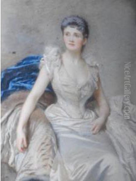 Portrait Of The Rt. Hon. Amy Augusta Jackson Lawford, Lady Coleridge Oil Painting by Henry Tanworth Wells