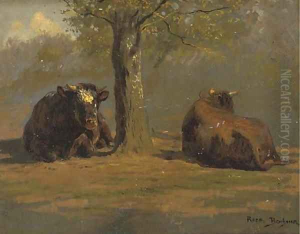 Vaches sous l'arbre Oil Painting by Rosa Bonheur