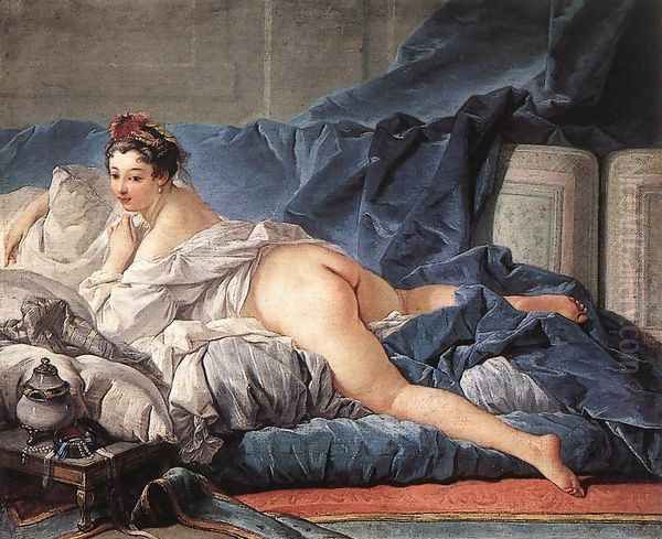 Brown Odalisque (L'Odalisque Brune) 1745 Oil Painting by Francois Boucher