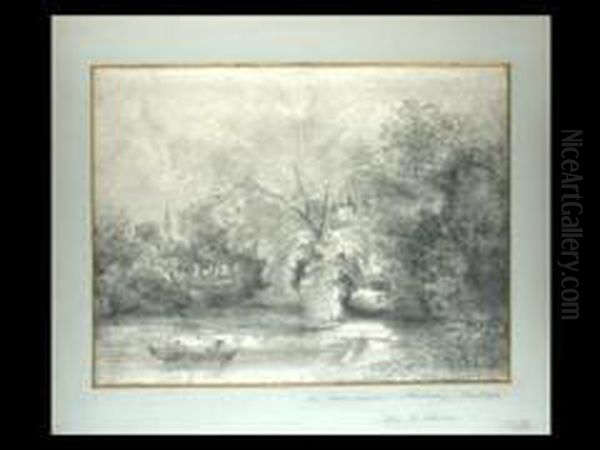 Der Englische Garten Mit Dem Schwabinger Kirchlein Oil Painting by Sion Longley Wenban