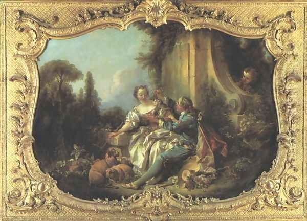 Amorous Shepherd Oil Painting by Francois Boucher