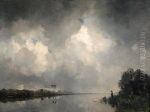 The Thunderstorm Oil Painting by Ludwig Willem R. Wenckebach