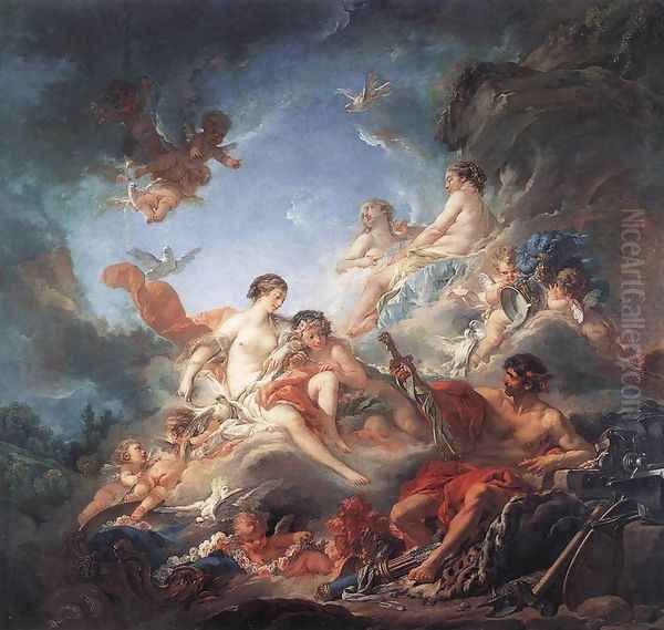 Vulcan Presenting Venus with Arms for Aeneas 1757 Oil Painting by Francois Boucher