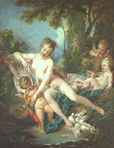 Venus Consoling Love 1751 Oil Painting by Francois Boucher