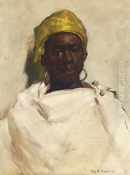 Portrait Of A Moroccan Youth Oil Painting by Theodore Wendel