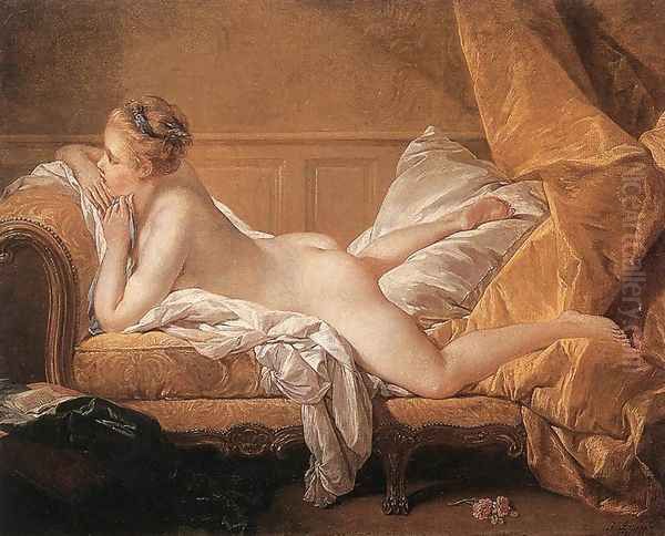 Girl Reclining (Louise O'Murphy) 1751 Oil Painting by Francois Boucher