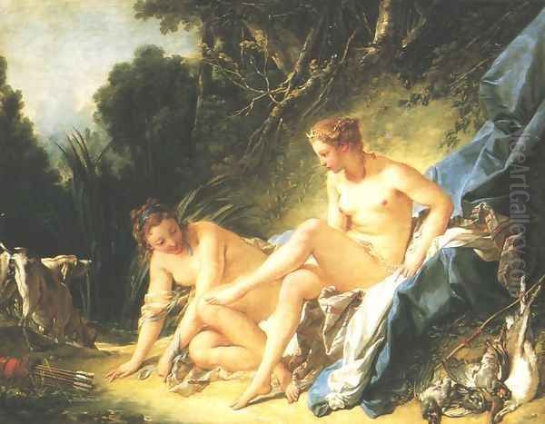 Diana Resting after her Bath 1742 Oil Painting by Francois Boucher