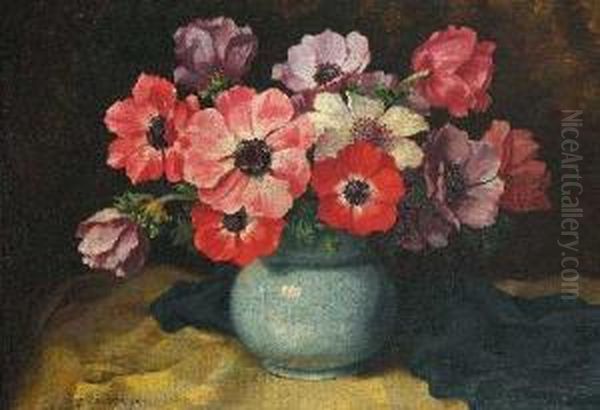 Blumenstillleben Oil Painting by Wenzel Hermann Wendlberger