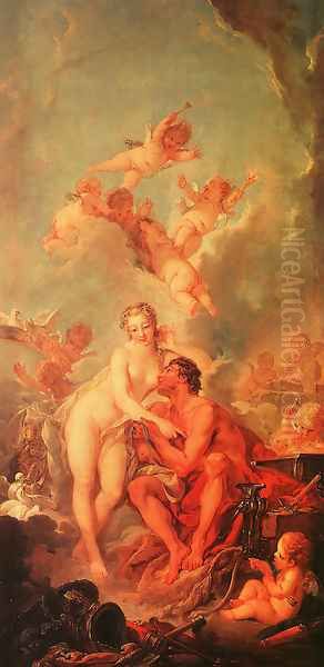 The Visit Of Venus To Vulcan Oil Painting by Francois Boucher