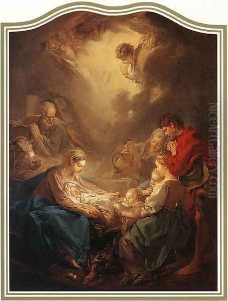 Adoration of the Shepherds 1750 Oil Painting by Francois Boucher