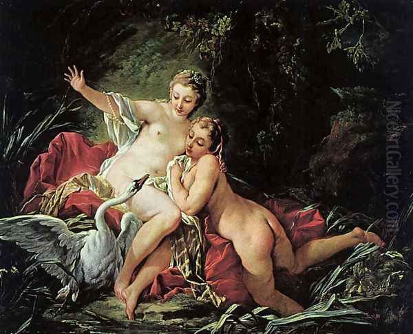 Leda And The Swan 1741 Oil Painting by Francois Boucher