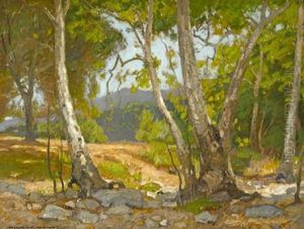 Shady Canyon Oil Painting by William Wendt