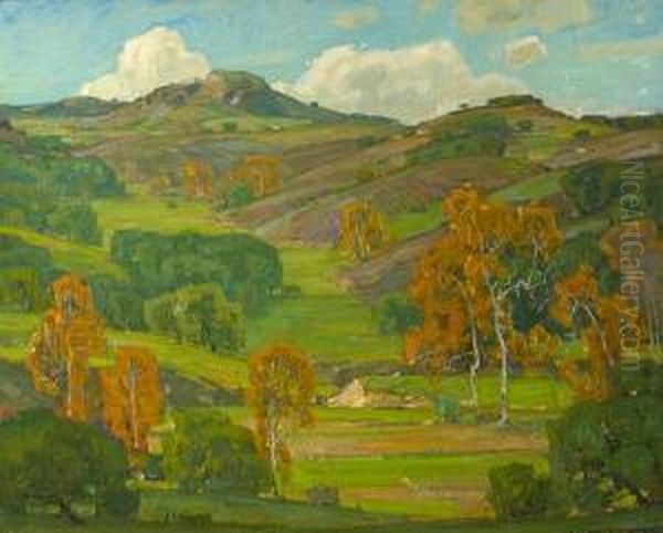 Autumn Sycamores Oil Painting by William Wendt