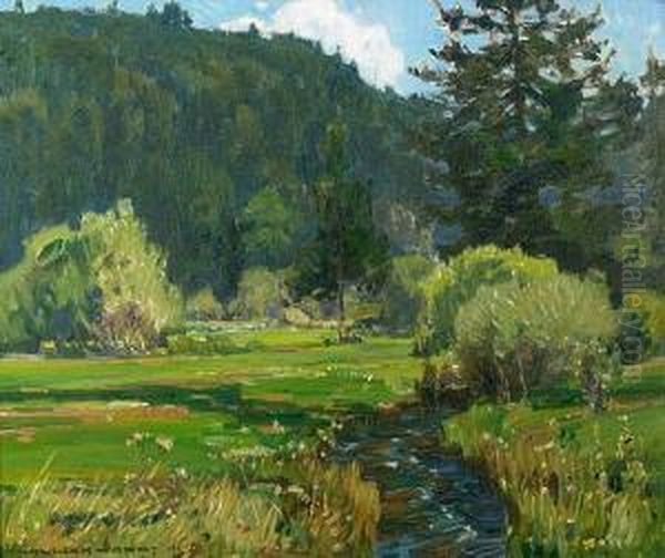 Meandering Stream Oil Painting by William Wendt