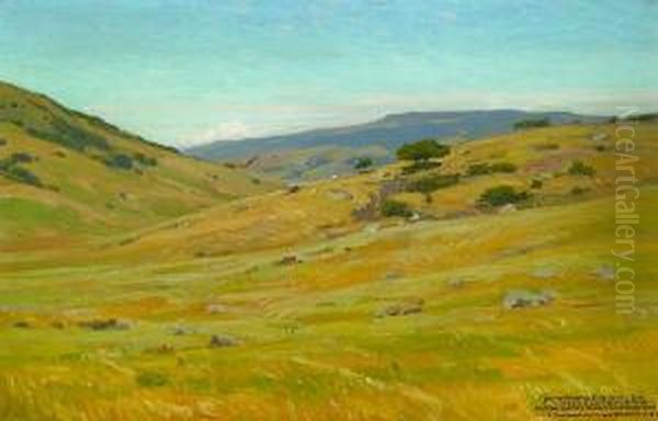 Grassy Hillsides Oil Painting by William Wendt